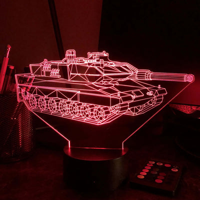 Leopard 2 Main Battle Tank  - 3D Optical Illusion Lamp - carve-craftworks-llc