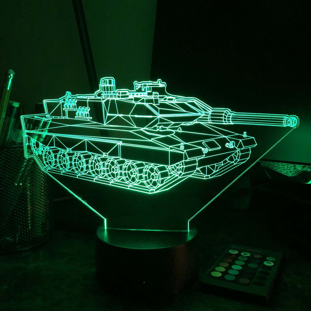 Leopard 2 Main Battle Tank  - 3D Optical Illusion Lamp - carve-craftworks-llc