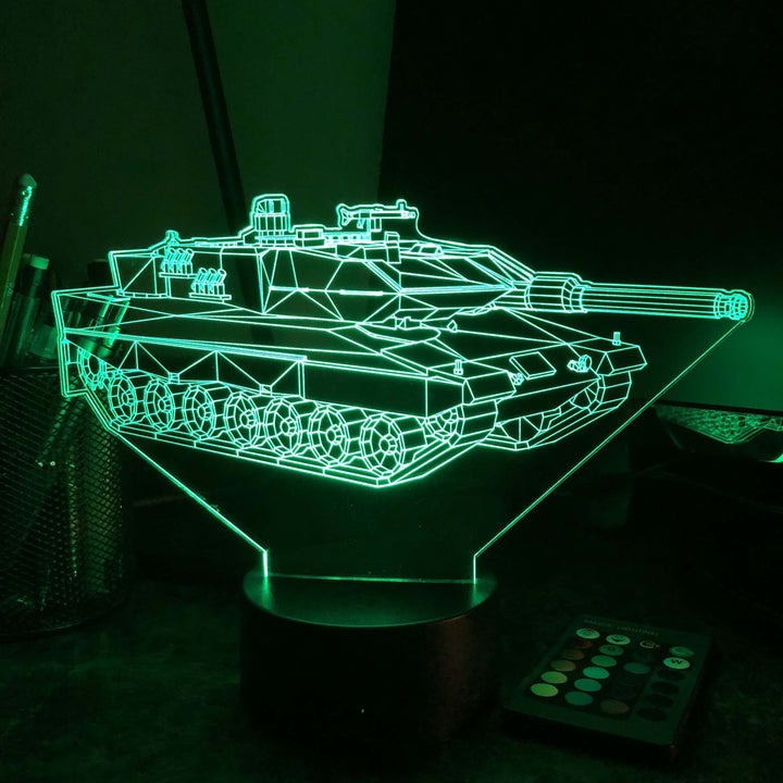 Leopard 2 Main Battle Tank  - 3D Optical Illusion Lamp - carve-craftworks-llc