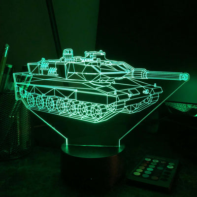 Leopard 2 Main Battle Tank  - 3D Optical Illusion Lamp - carve-craftworks-llc