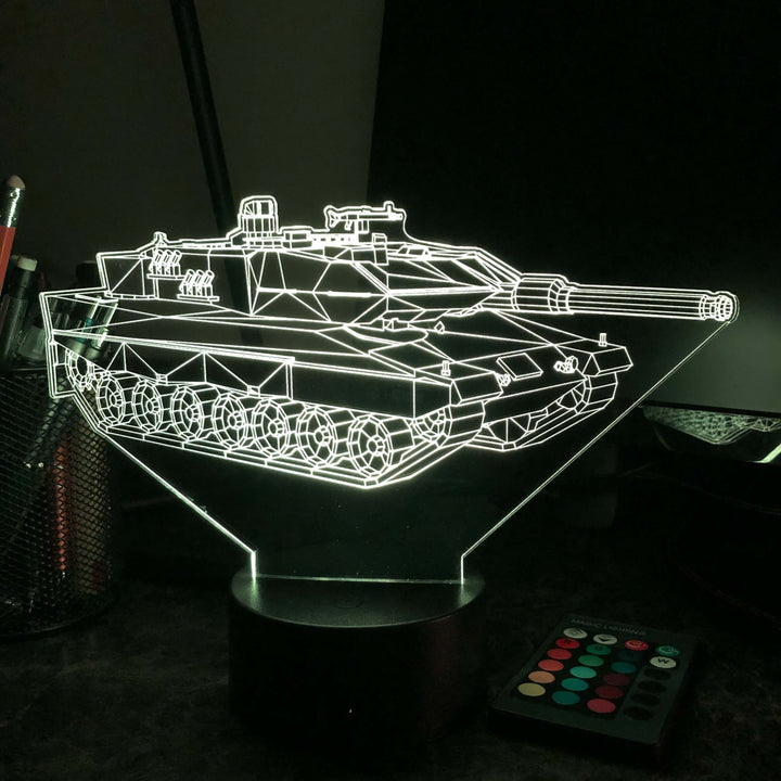 Leopard 2 Main Battle Tank  - 3D Optical Illusion Lamp - carve-craftworks-llc