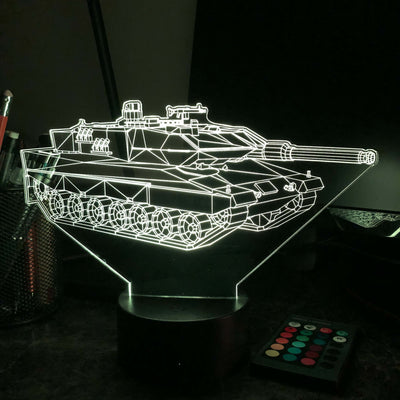 Leopard 2 Main Battle Tank  - 3D Optical Illusion Lamp - carve-craftworks-llc