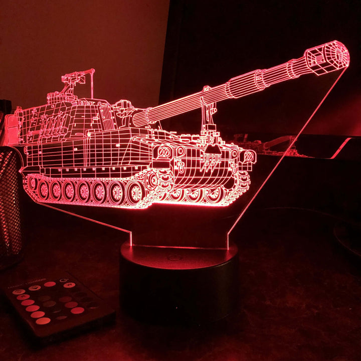 M109 Howitzer  - 3D Optical Illusion Lamp - carve-craftworks-llc