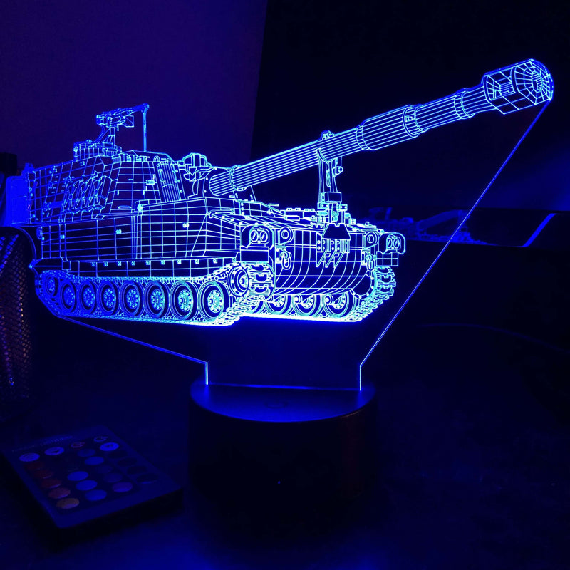 M109 Howitzer  - 3D Optical Illusion Lamp - carve-craftworks-llc