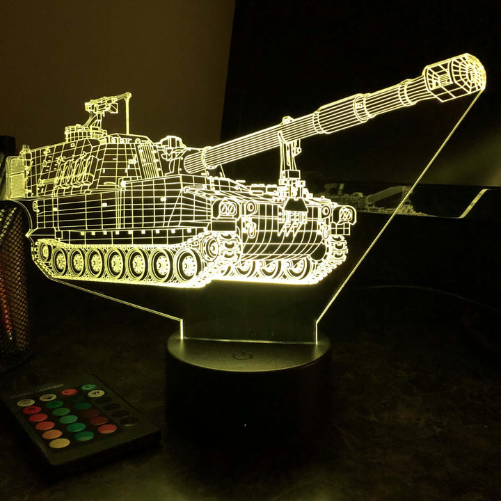 M109 Howitzer  - 3D Optical Illusion Lamp - carve-craftworks-llc