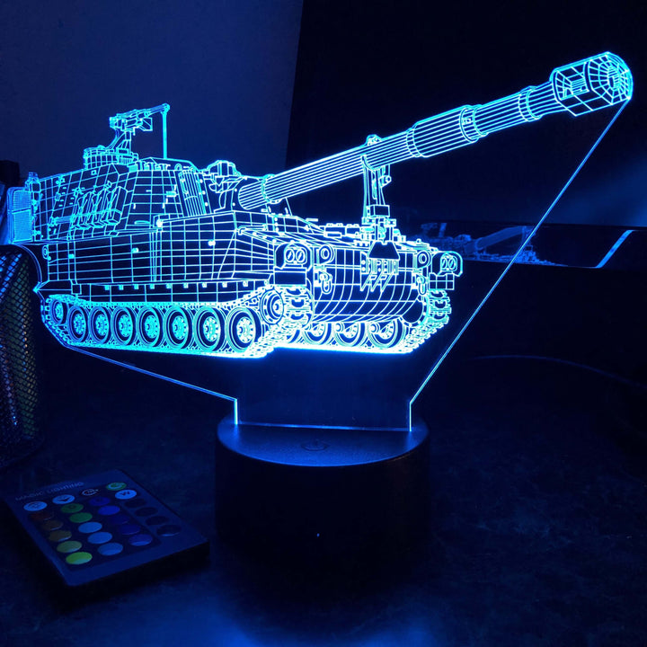 M109 Howitzer  - 3D Optical Illusion Lamp - carve-craftworks-llc