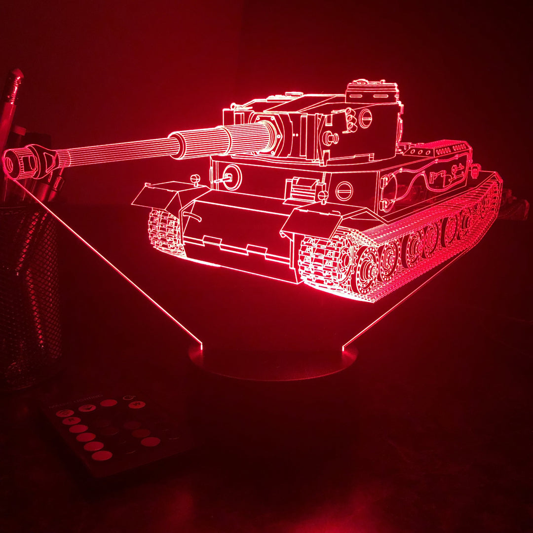 VK 45.01 German Heavy Tank  - 3D Optical Illusion Lamp - carve-craftworks-llc