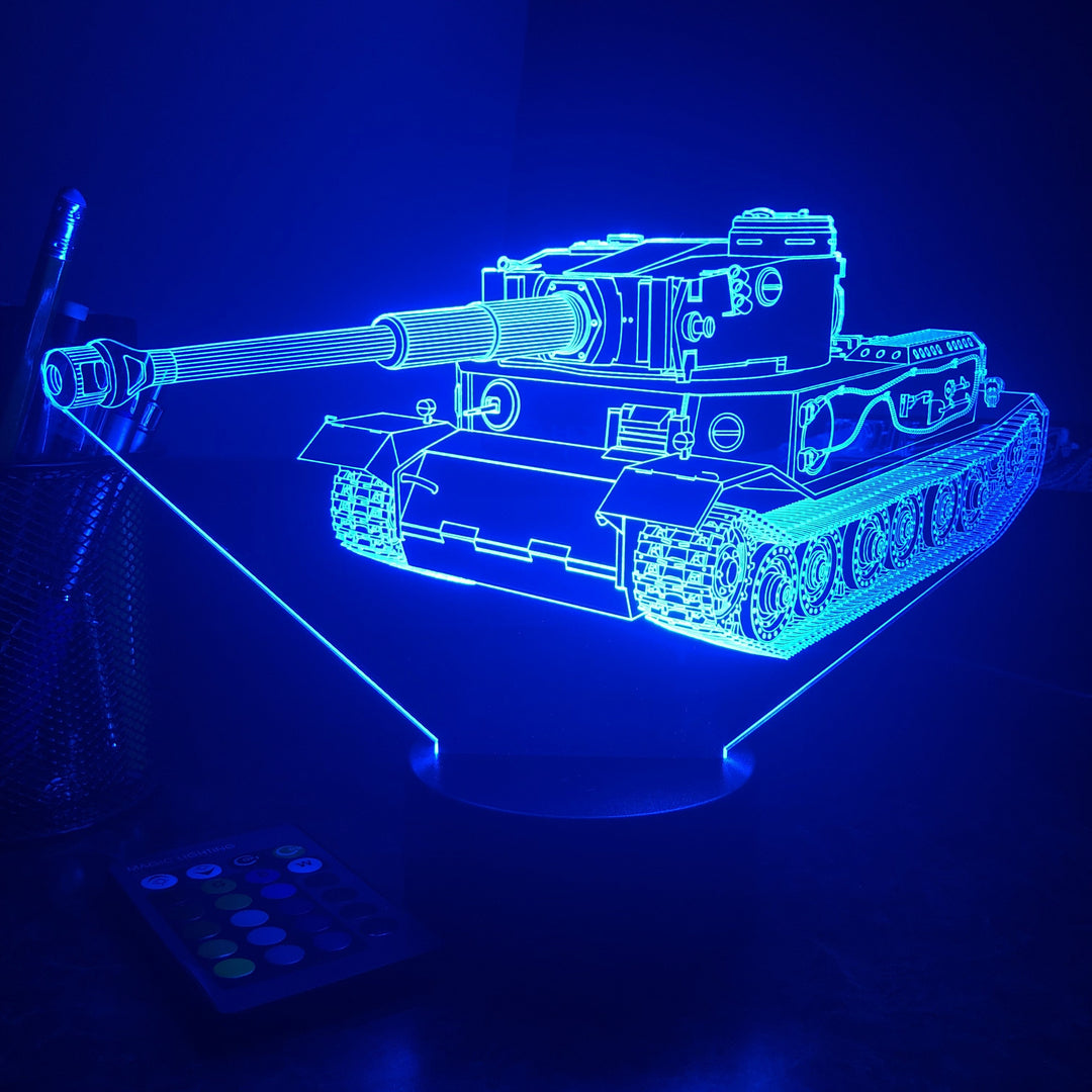 VK 45.01 German Heavy Tank  - 3D Optical Illusion Lamp - carve-craftworks-llc