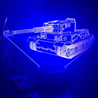 VK 45.01 German Heavy Tank  - 3D Optical Illusion Lamp - carve-craftworks-llc
