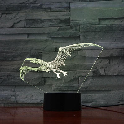 Pterodactyl Dinosaur - 3D Optical Illusion Lamp - carve-craftworks-llc