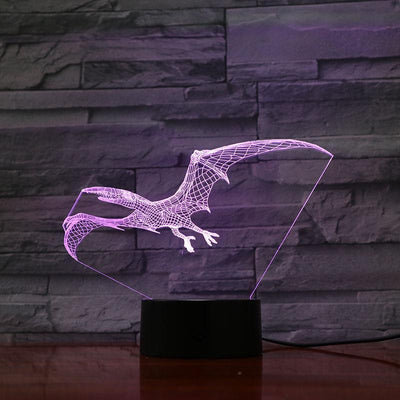 Pterodactyl Dinosaur - 3D Optical Illusion Lamp - carve-craftworks-llc