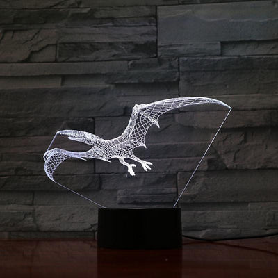 Pterodactyl Dinosaur - 3D Optical Illusion Lamp - carve-craftworks-llc