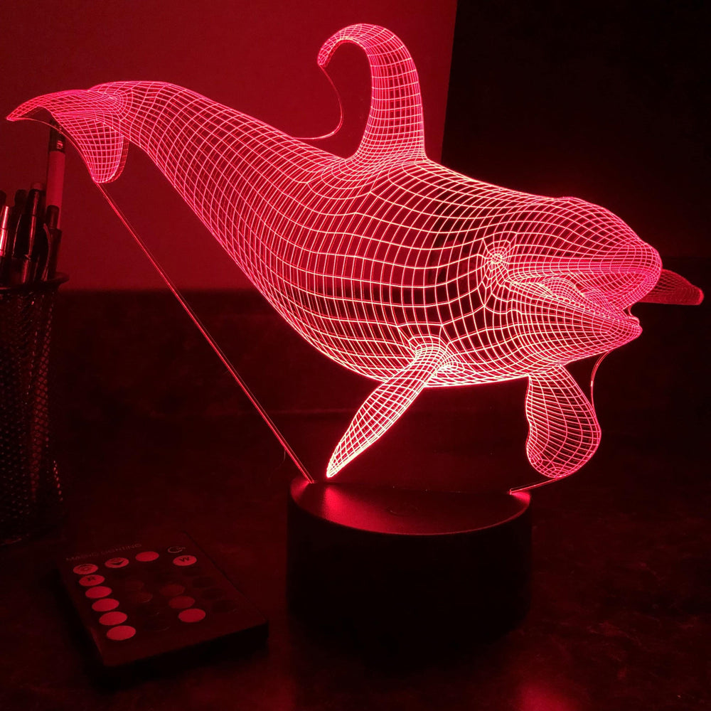 Killer Whale - Animal - 3D Optical Illusion Lamp - carve-craftworks-llc