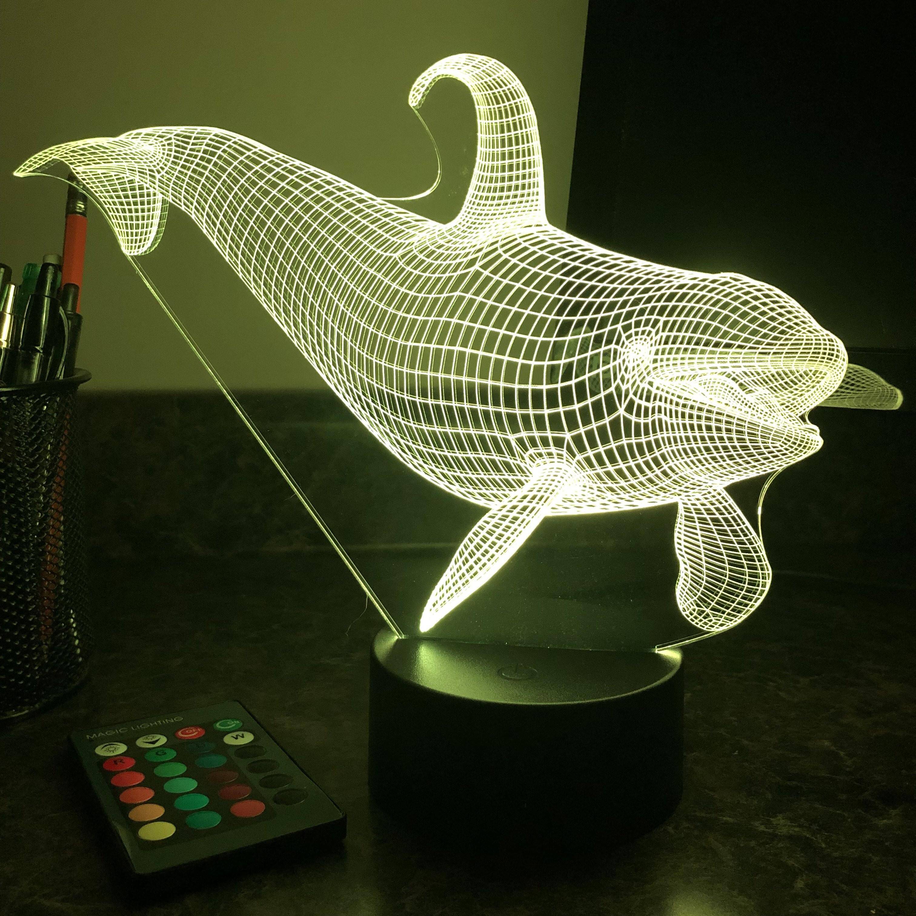 Killer Whale Led付き Killer Whale - Animal - 3D Optical Illusion Lamp – Carve