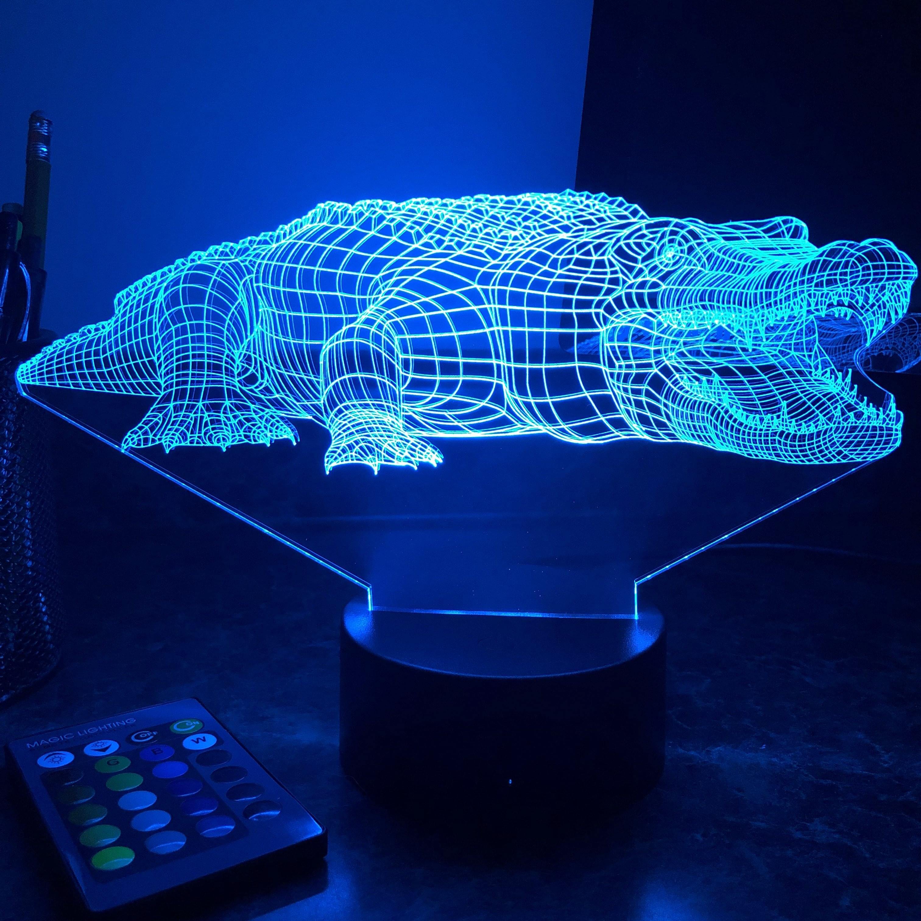 Carve Craftworks LLC Alligator Animal 3D Optical Illusion Lamp Without Remote