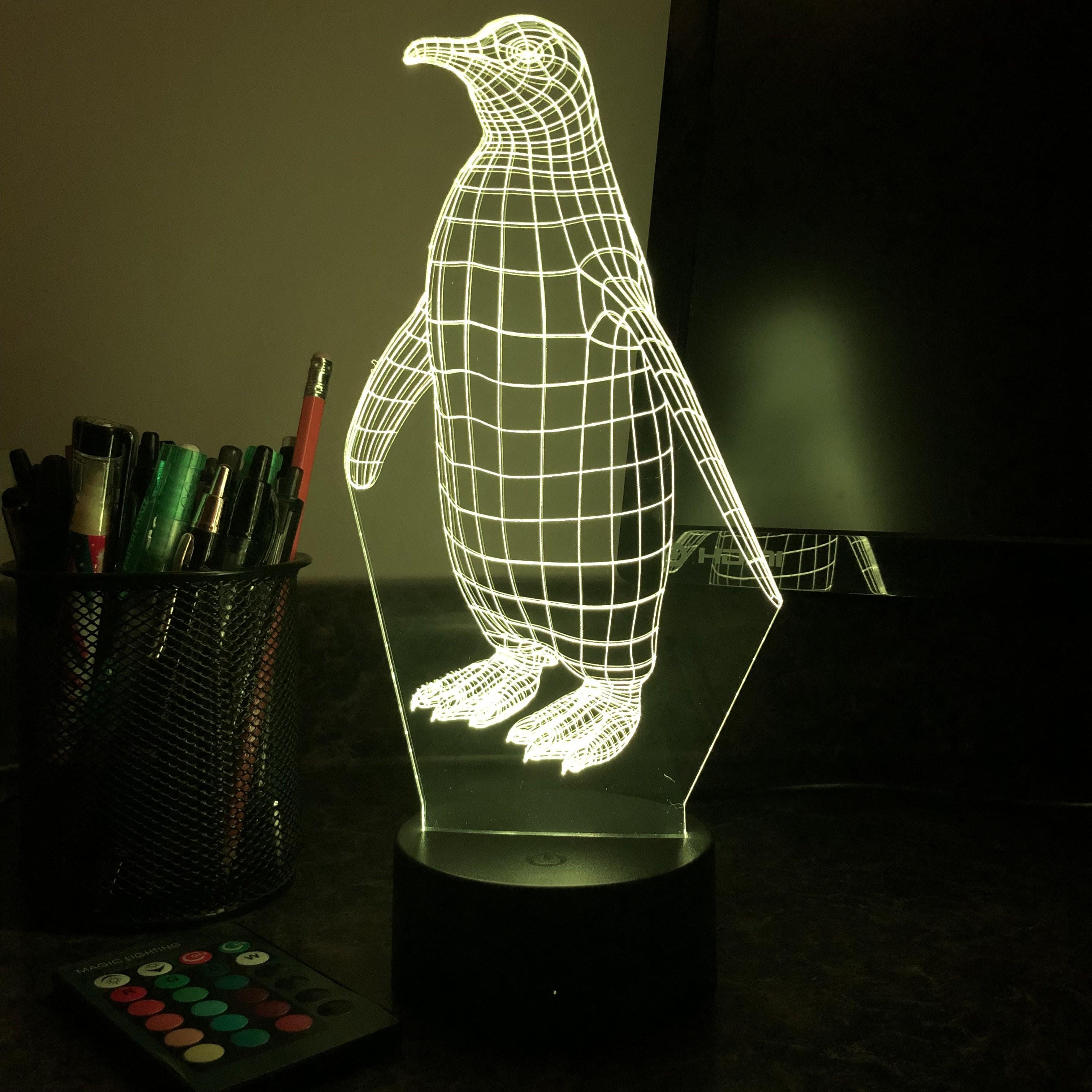 Penguin - Animal - 3D Optical Illusion Lamp – Carve Craftworks, LLC