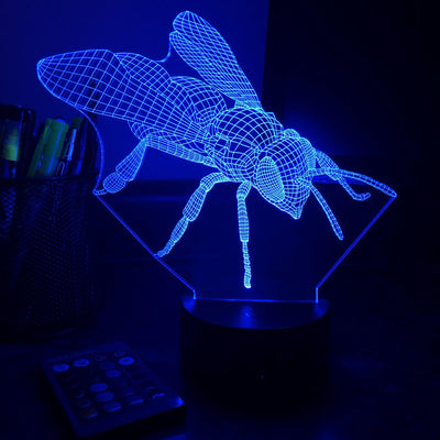 Wasp - Animal - 3D Optical Illusion Lamp - carve-craftworks-llc