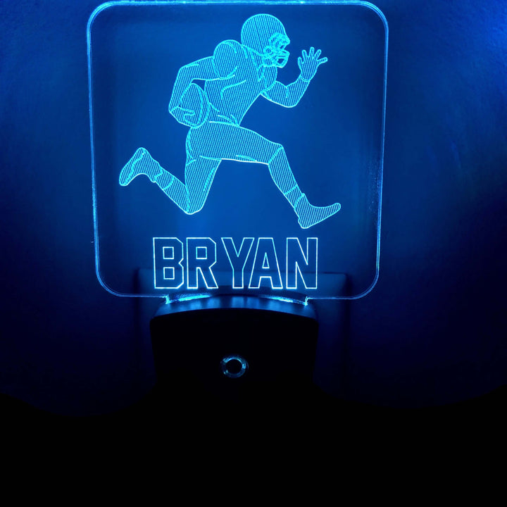 Add a name - Football Player Night Light - carve-craftworks-llc