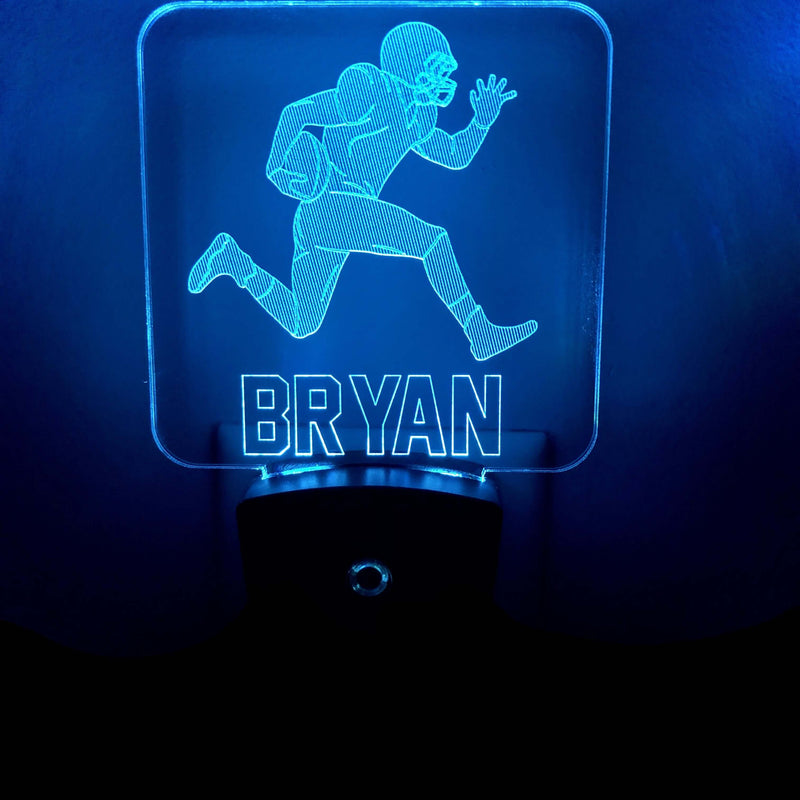 Add a name - Football Player Night Light - carve-craftworks-llc