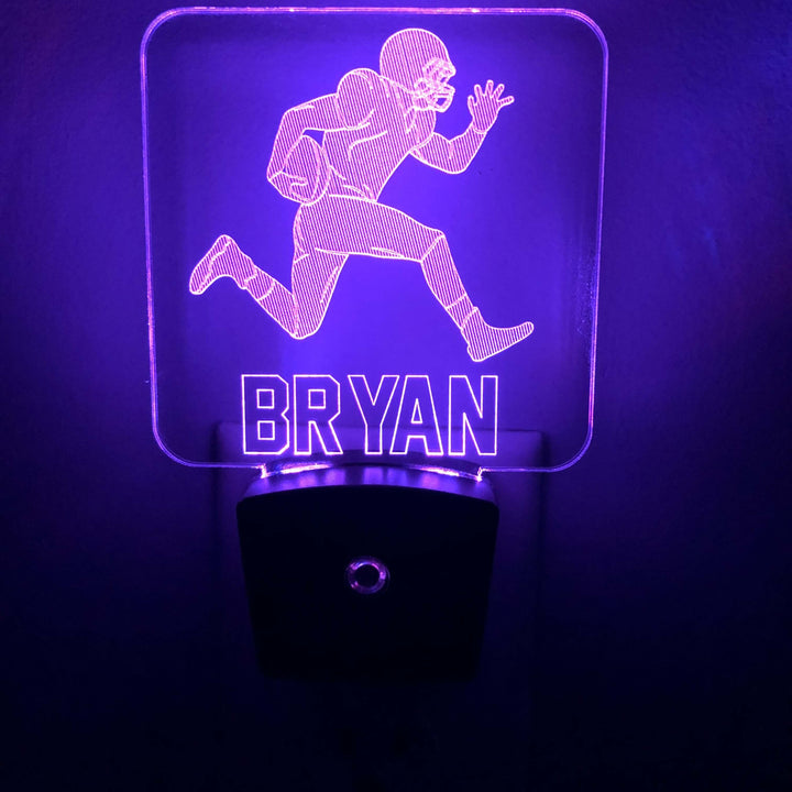 Add a name - Football Player Night Light - carve-craftworks-llc