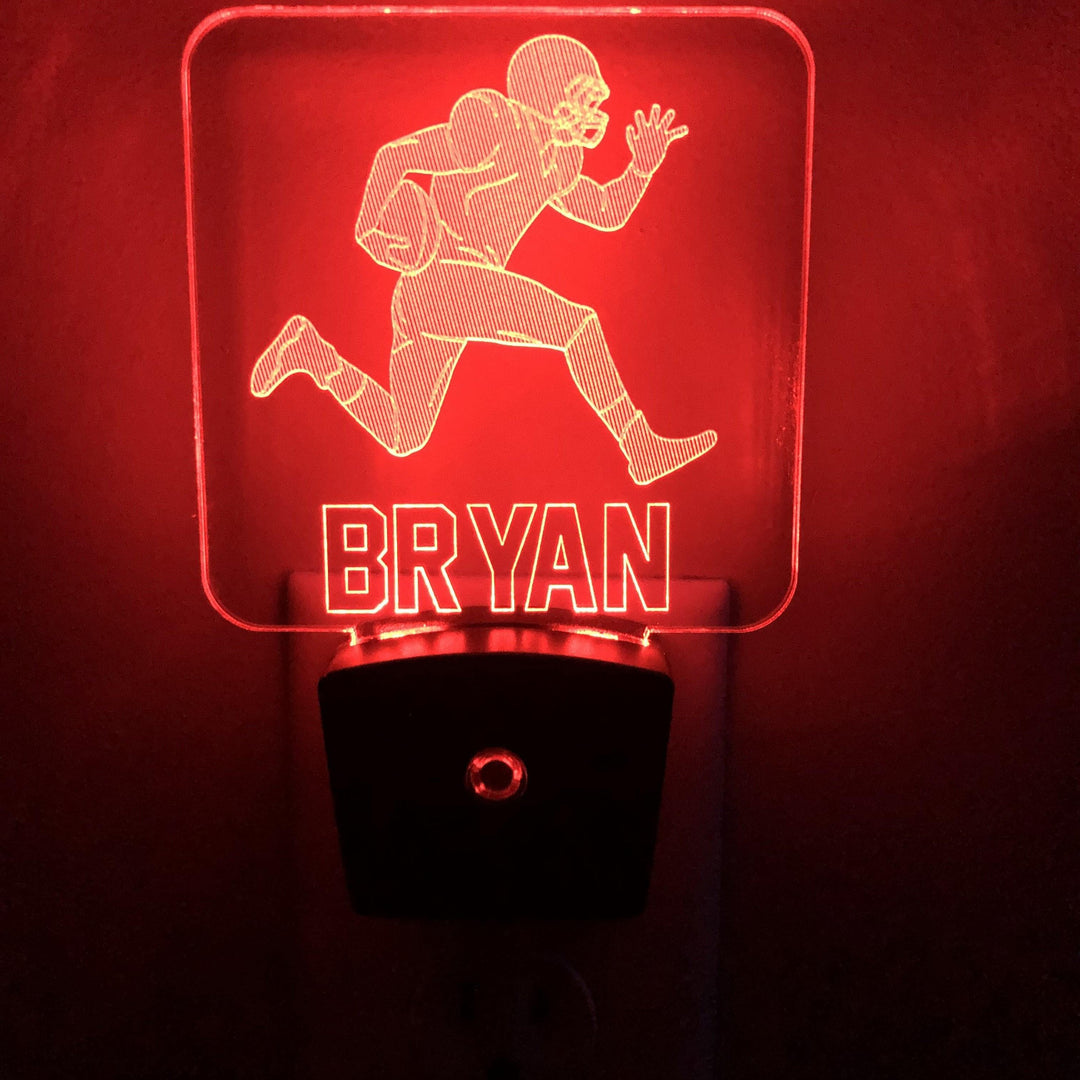 Add a name - Football Player Night Light - carve-craftworks-llc
