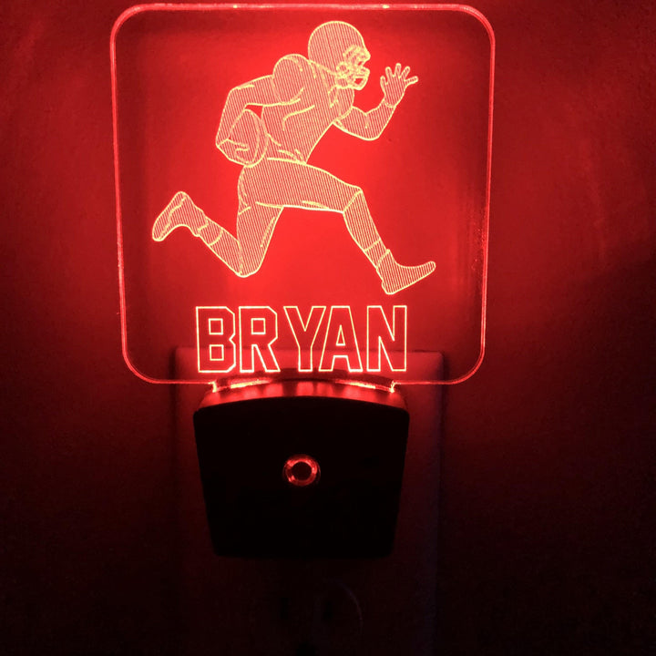 Add a name - Football Player Night Light - carve-craftworks-llc