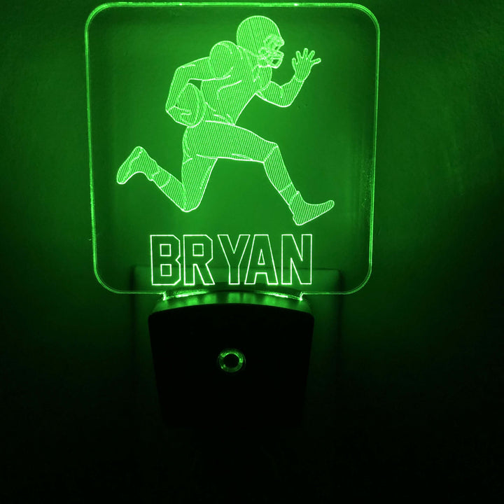 Add a name - Football Player Night Light - carve-craftworks-llc