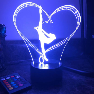 Gymnast Dancer - 3D Optical Lamp Night Light - carve-craftworks-llc