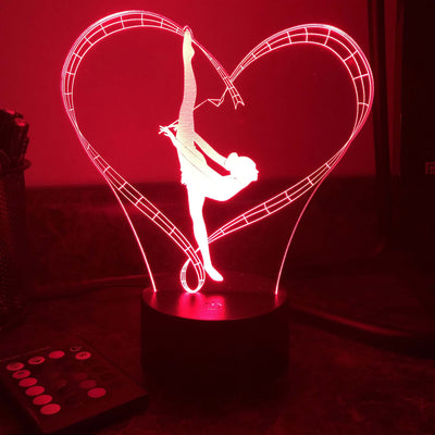 Gymnast Dancer - 3D Optical Lamp Night Light - carve-craftworks-llc