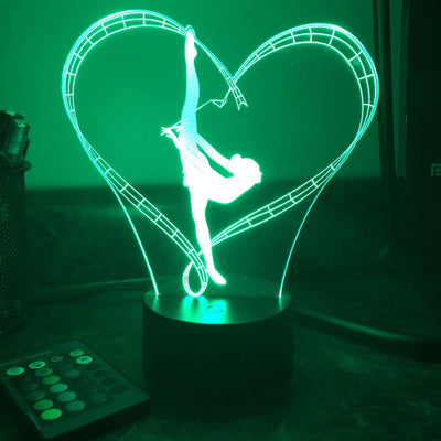 Gymnast Dancer - 3D Optical Lamp Night Light - carve-craftworks-llc