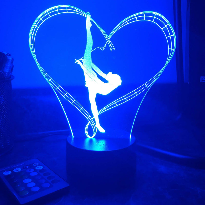 Gymnast Dancer - 3D Optical Lamp Night Light - carve-craftworks-llc