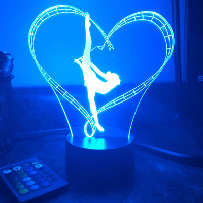 Gymnast Dancer - 3D Optical Lamp Night Light - carve-craftworks-llc
