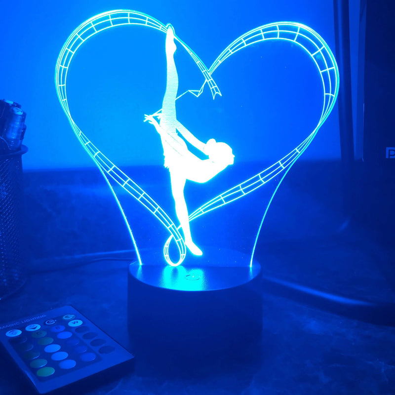 Gymnast Dancer - 3D Optical Lamp Night Light - carve-craftworks-llc