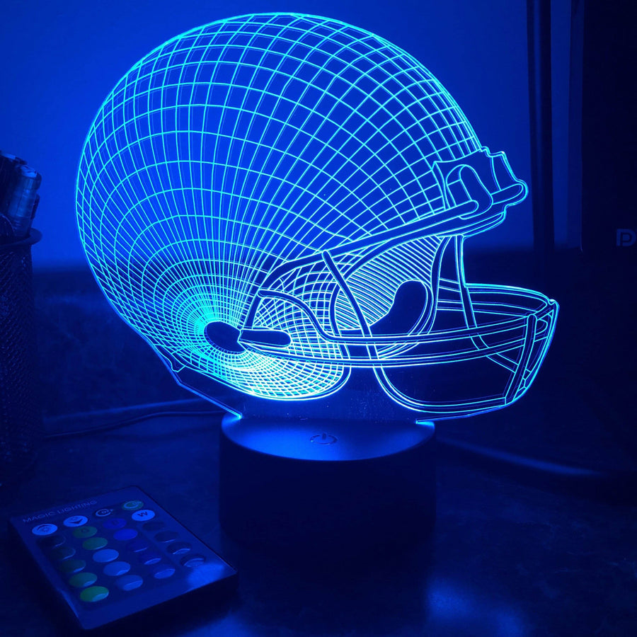 Football Sports Helmet - 3D Optical Lamp Night Light - carve-craftworks-llc
