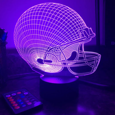 Football Sports Helmet - 3D Optical Lamp Night Light - carve-craftworks-llc