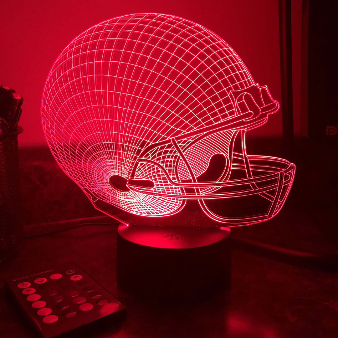 Football Sports Helmet - 3D Optical Lamp Night Light Carve Craftworks, LLC Football Sports Helmet - 3D Optical Lamp Night Light Carve Craftworks, LLC
