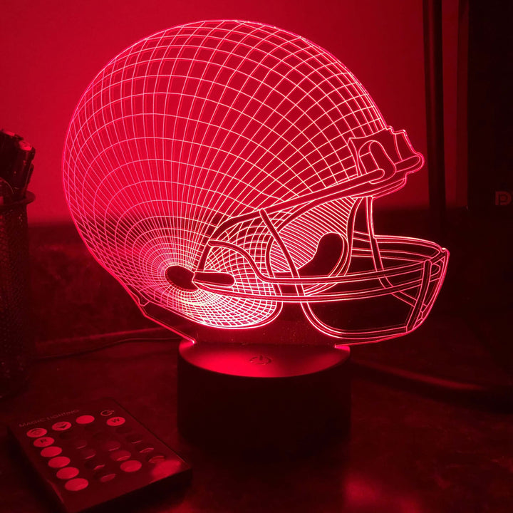 Football Sports Helmet - 3D Optical Lamp Night Light Carve Craftworks, LLC Football Sports Helmet - 3D Optical Lamp Night Light Carve Craftworks, LLC