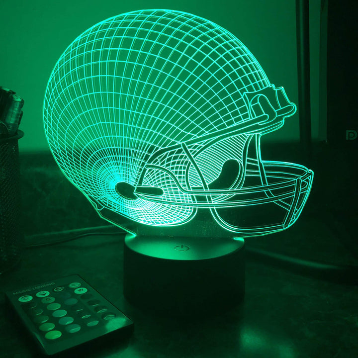 Football Sports Helmet - 3D Optical Lamp Night Light - carve-craftworks-llc