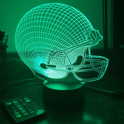 Football Sports Helmet - 3D Optical Lamp Night Light - carve-craftworks-llc