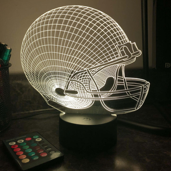 Football Sports Helmet - 3D Optical Lamp Night Light - carve-craftworks-llc