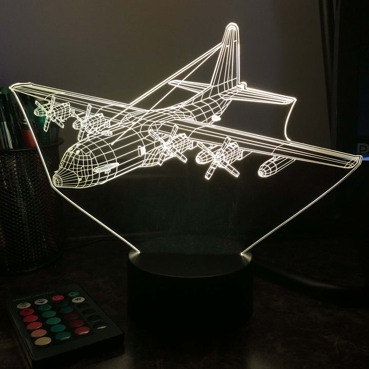 Military KC-130(J) - 3D Optical Illusion Lamp - carve-craftworks-llc