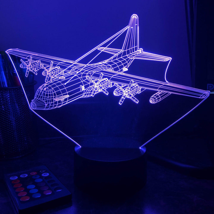 Military KC-130(J) - 3D Optical Illusion Lamp - carve-craftworks-llc