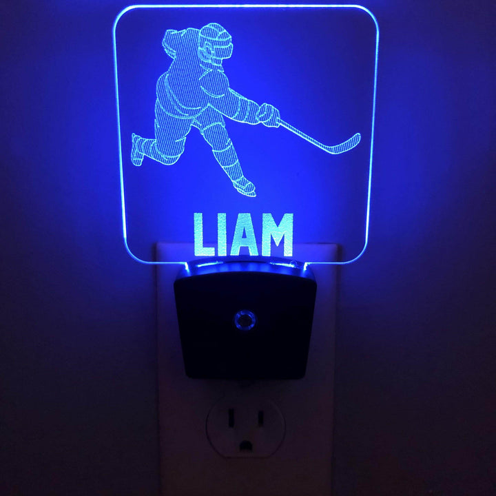 Hockey Player 1 Personalized Night Light - carve-craftworks-llc