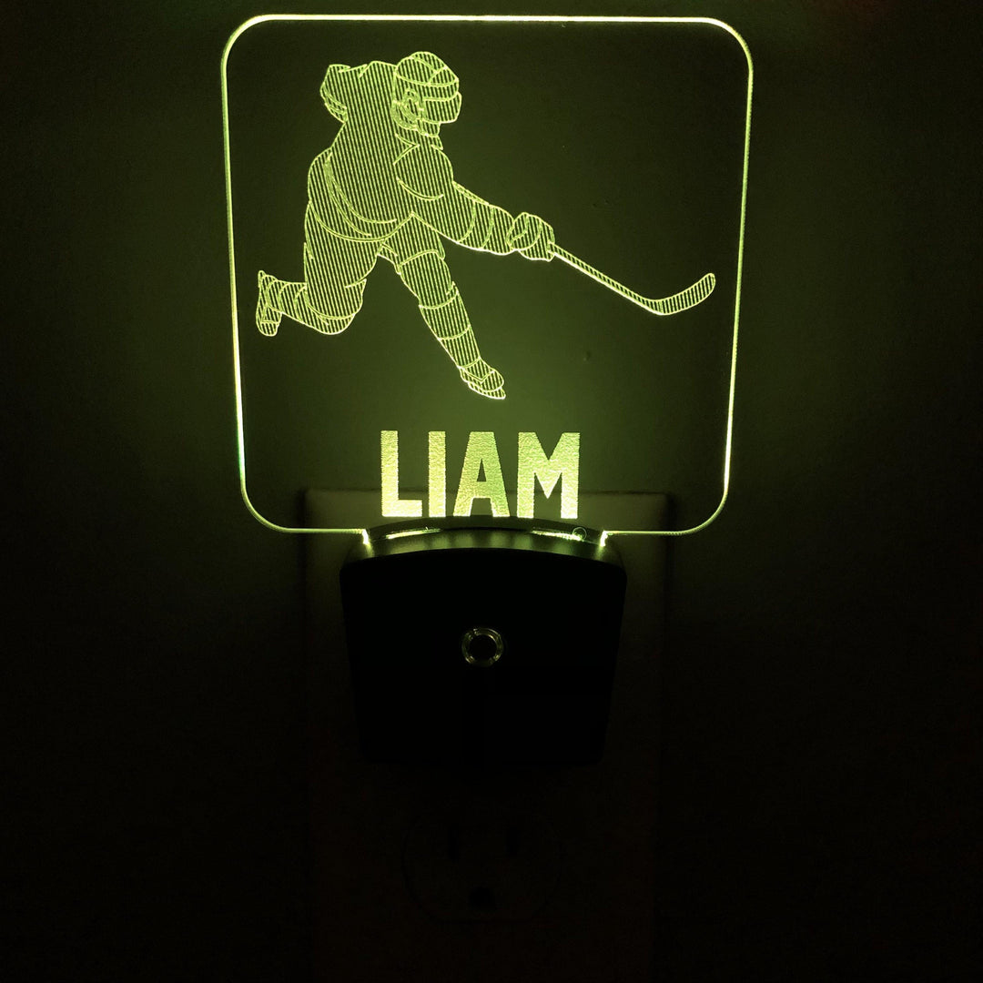 Hockey Player 1 Personalized Night Light - carve-craftworks-llc