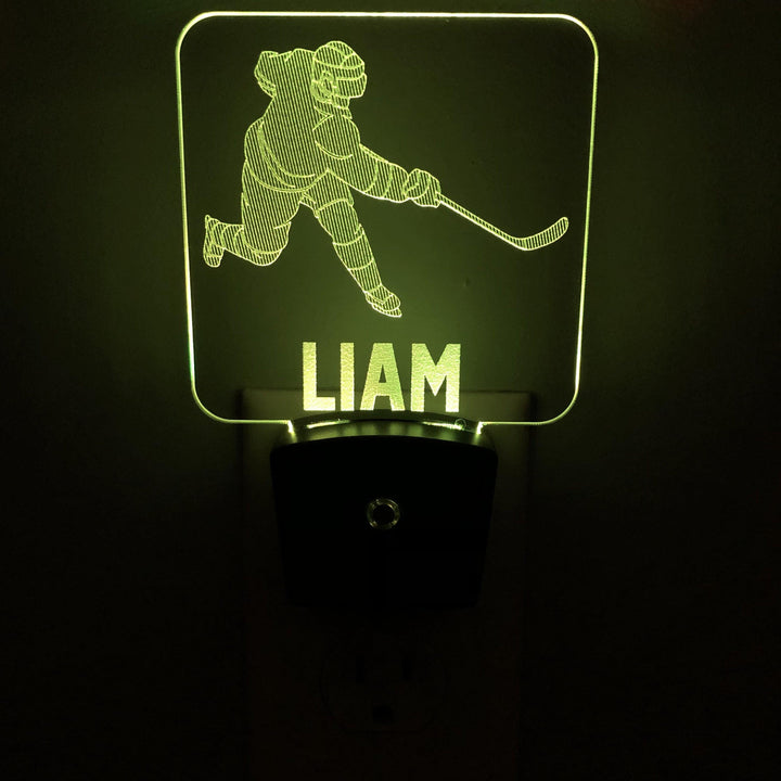 Hockey Player 1 Personalized Night Light - carve-craftworks-llc