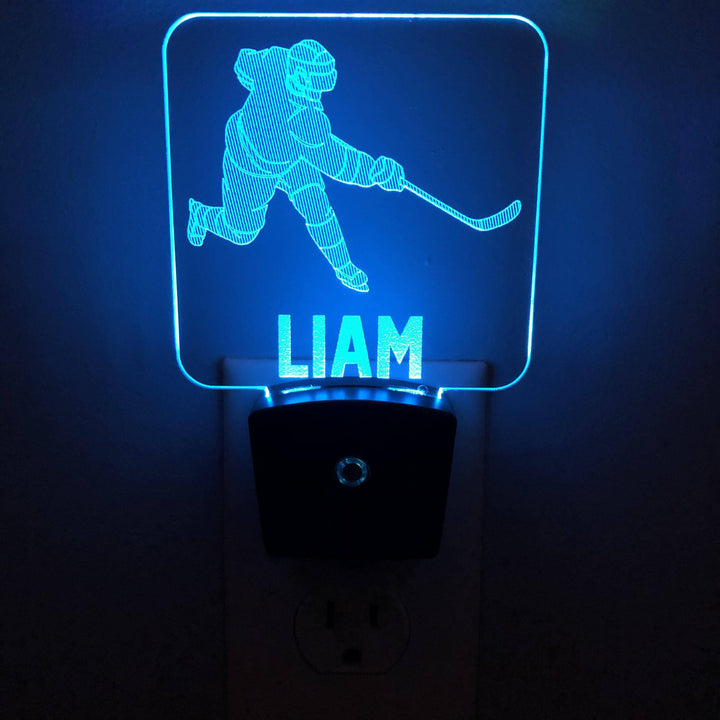 Hockey Player 1 Personalized Night Light - carve-craftworks-llc