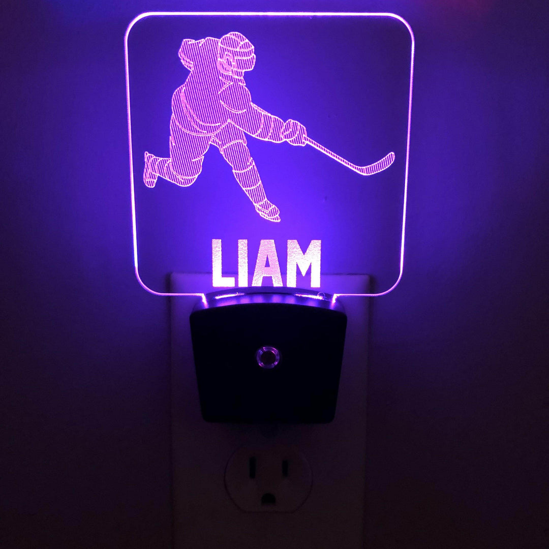 Hockey Player 1 Personalized Night Light - carve-craftworks-llc