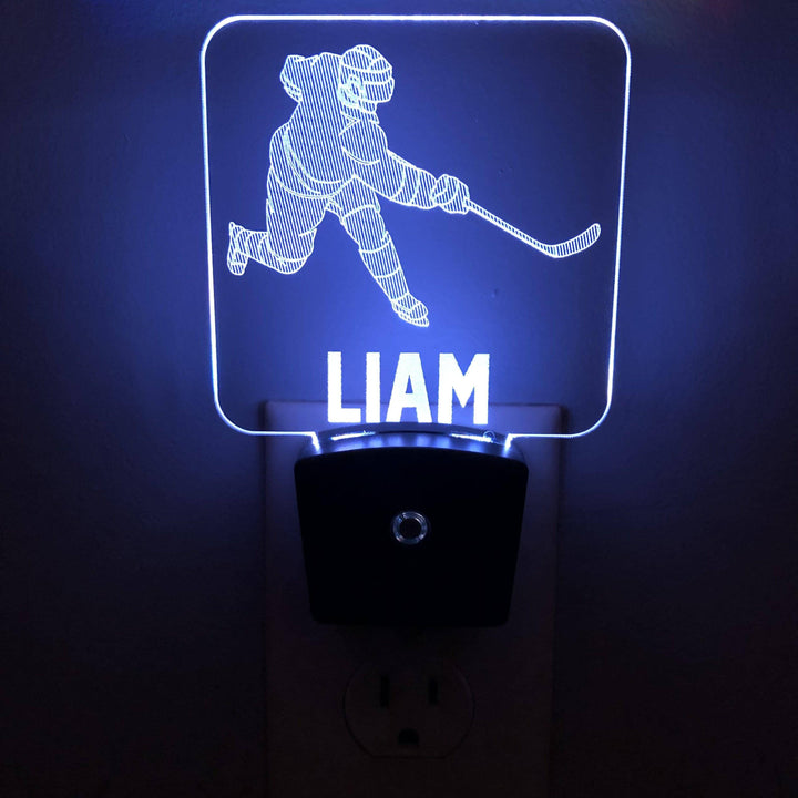 Hockey Player 1 Personalized Night Light - carve-craftworks-llc