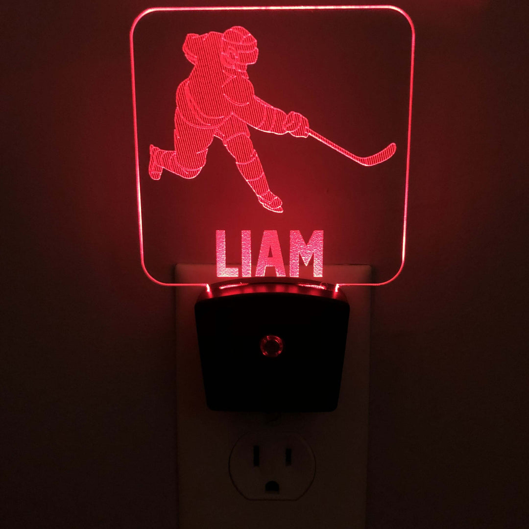 Hockey Player 1 Personalized Night Light - carve-craftworks-llc