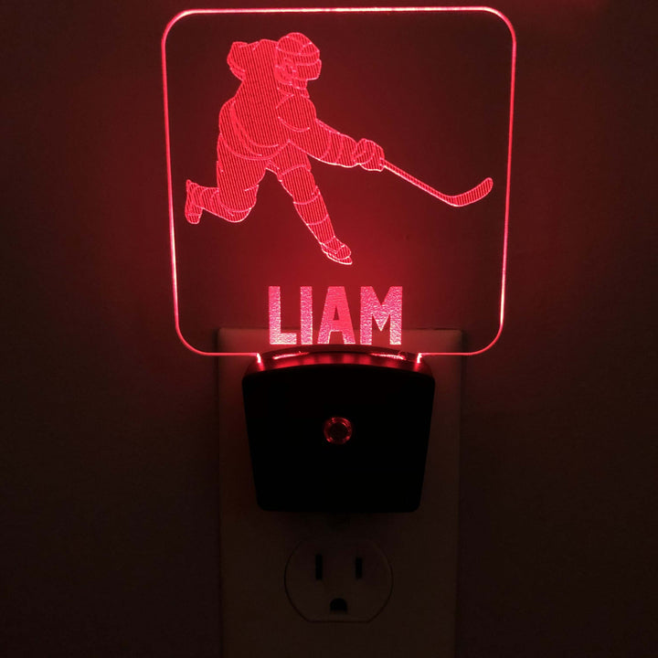 Hockey Player 1 Personalized Night Light - carve-craftworks-llc